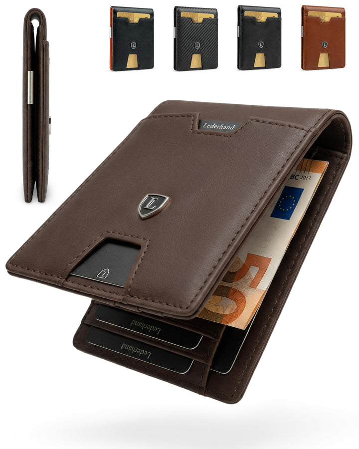 Lederhand iSlim Wallet (Schwarz, Ohne Münzfach)