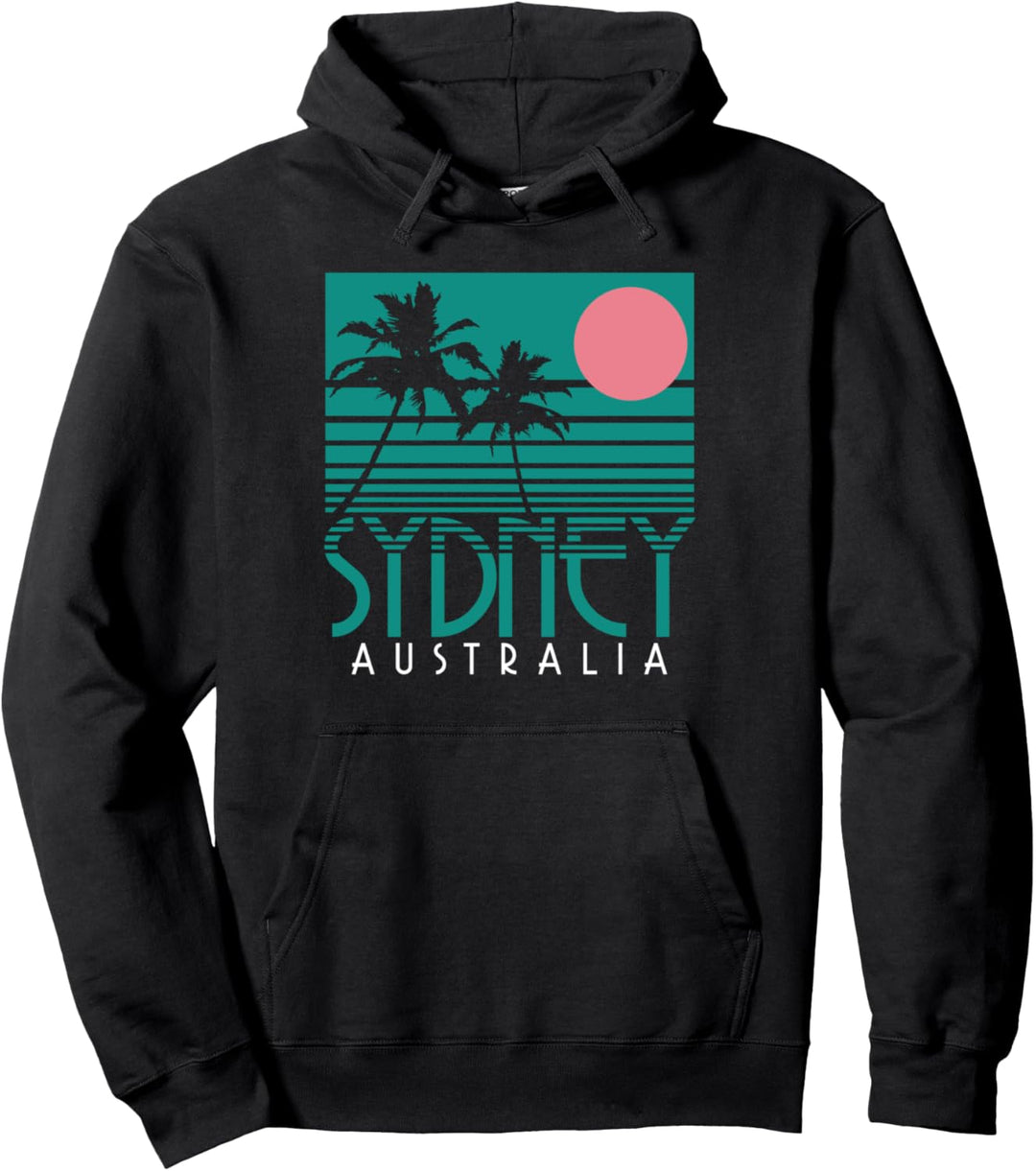 Sydney Australien Palmen Surf Vintage Retro Pullover Hoodie