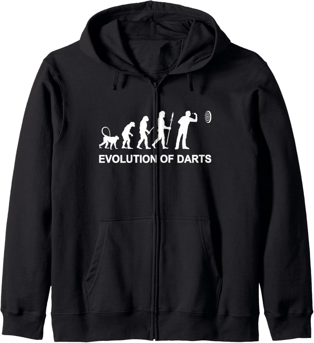 Dart Evolution für einen Darter Dartspieler Kapuzenjacke
