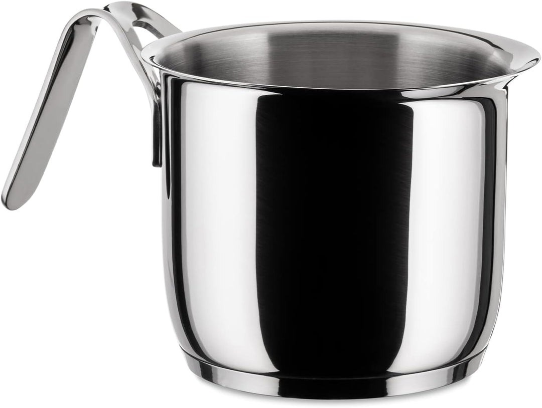 Alessi "POTS&amp;PANS" Milchkochtopf aus Edelstahl, Silber, 9.2 x 23 x 53.5 cm