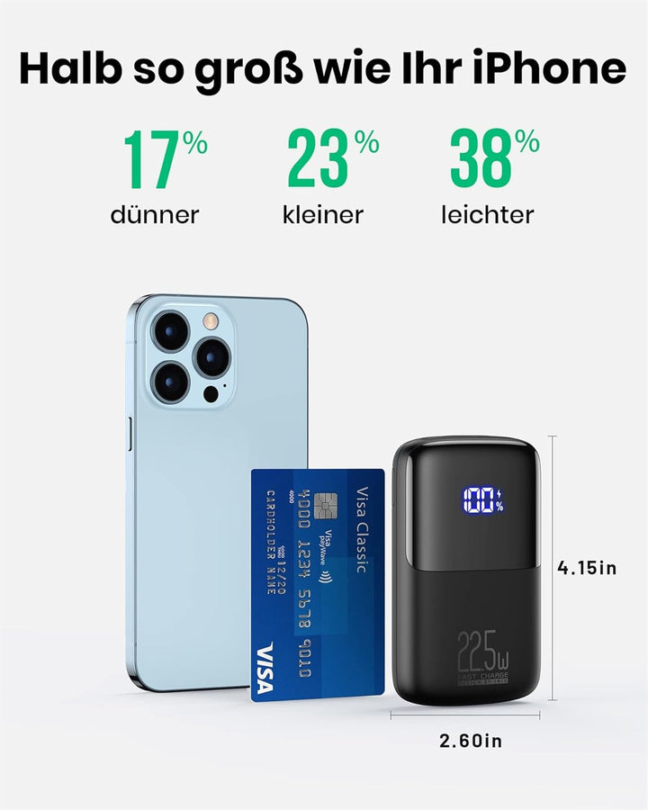 INIU Power Bank, 22.5W Fast Charging 10000mAh PowerBank Klein Aber Stark & Wireless Charger Stand, 1