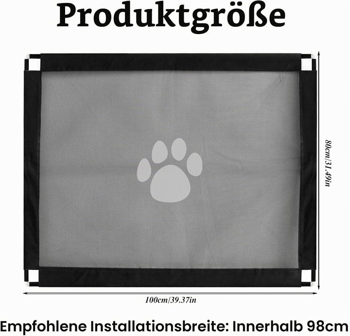 Treppenschutzgitter: 100×80 cm Türschutzgitter ohne Bohren, Hundeschutzgitter Absperrgitter für Haus