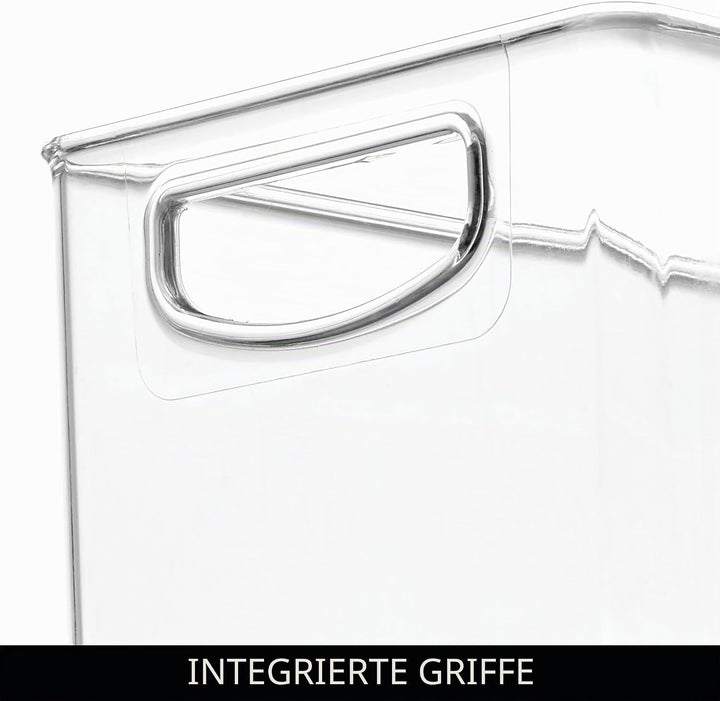 InterDesign iDesign stapelbarer Aufbewahrungskorb aus recyceltem Kunststoff mit Griffen, transparent