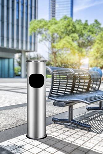 METLEX, Standascher mit Mülleimer (Chromstahl) MX9158 SL Silber, Silber