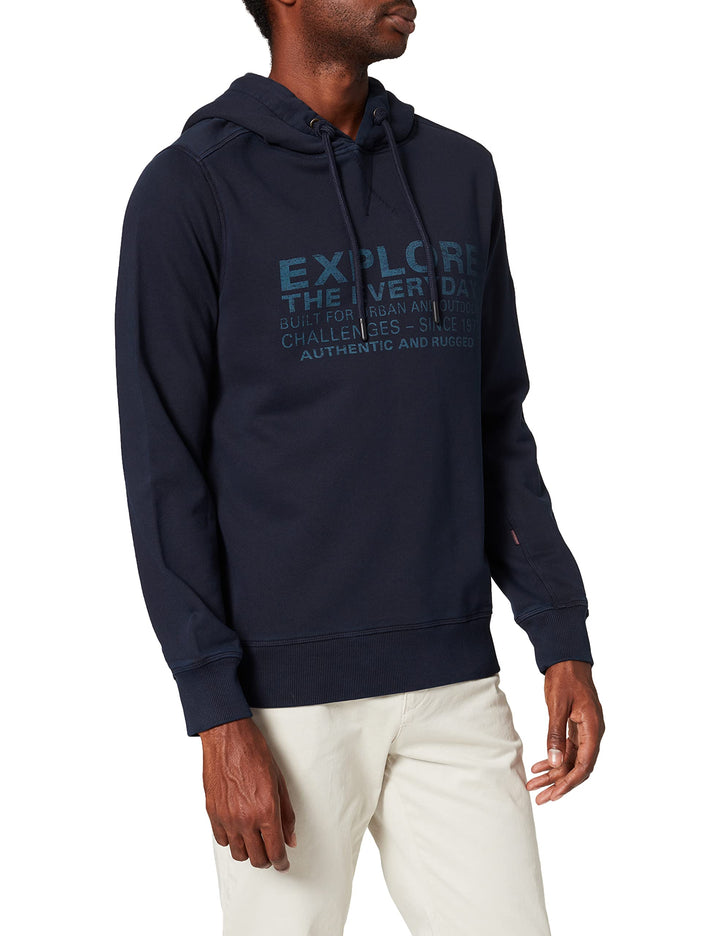 camel active Herren 4093126F02 Kapuzenpullover, Night Blue
