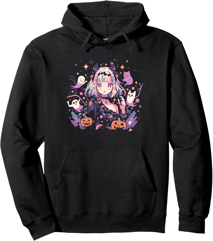 Anime Mädchen im Hexen Kostüm Manga Pullover Hoodie