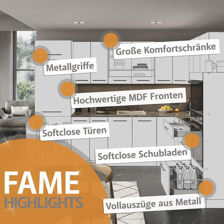 Vicco Apothekerschrank Fame-Line, Goldkraft Eiche/Weiss, 20 cm | AP Eiche, zur Kombination mit weite