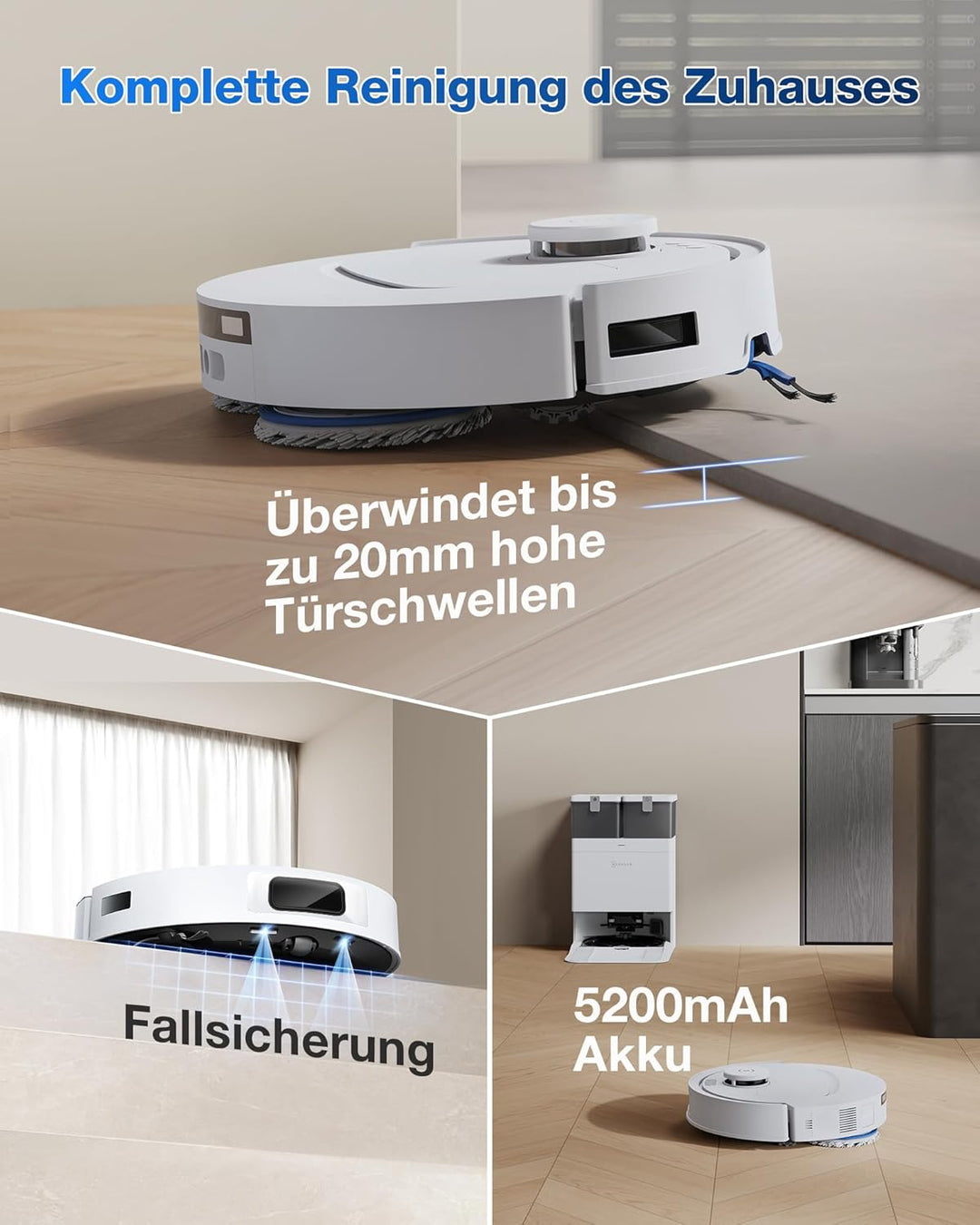 ECOVACS DEEBOT T30C Omni Gen2, Saugroboter mit Wischfunktion, 25.000 Pa, OZMO Turbo 2.0 Wischsystem,