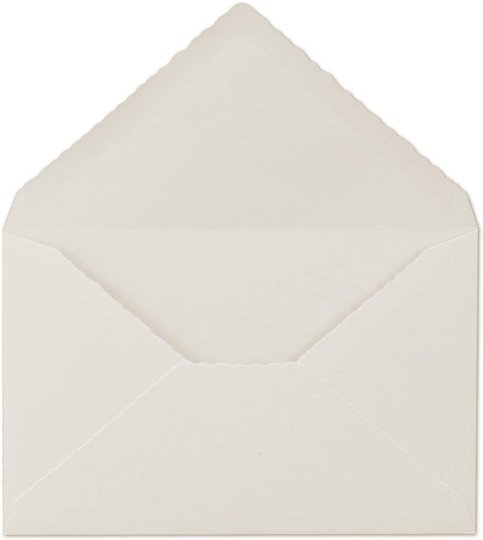 25x Vintage Brief-Umschläge mit Zackenschnitt - Natur-Weiss - Edel-Bütten - DIN C5-162 x 229 mm - 16
