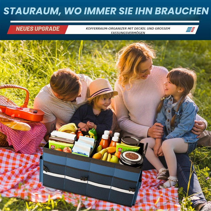 K KNODEL Autostruktur-Organisator mit faltbarem Deckel, Autospeicherbox und tasche, grosser Kofferra