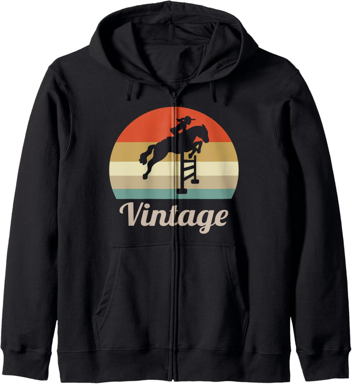 Springreiten Springreiter Reiten Reiter Vintage Retro Style Kapuzenjacke