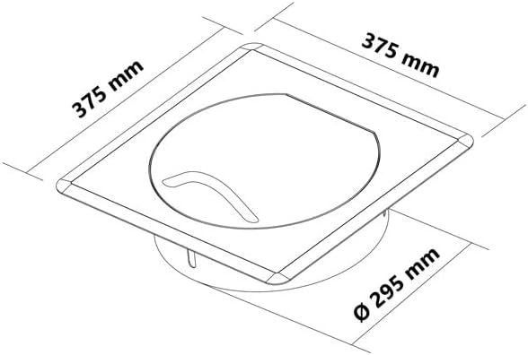 Wäscheschacht-Einwurftür Klappe Deckel STYLO SQUARE (Weiss) Ø 300 mm