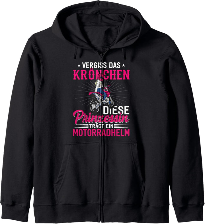 Vergiss das Krönchen diese Prinzessin trägt ein Motorradhelm Kapuzenjacke