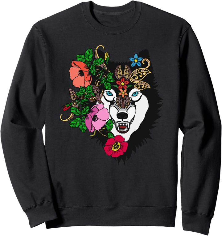 Wolf und Blumen Mama Wolf Sweatshirt