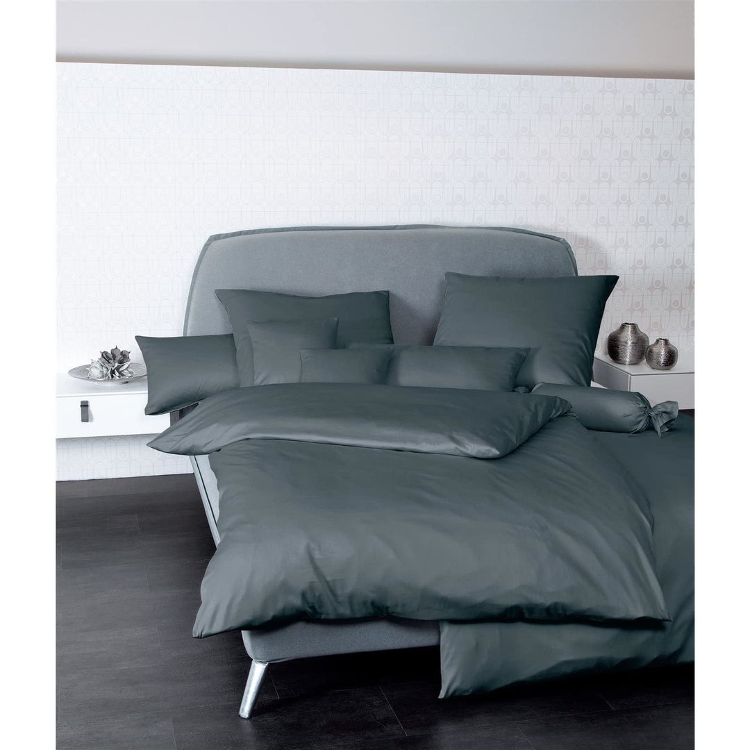 Janine Mako Satin Bettwäsche Uni Colors 240 x 220 cm anthrazit 240 cm x 220 cm Anthrazit, 240 cm x 2
