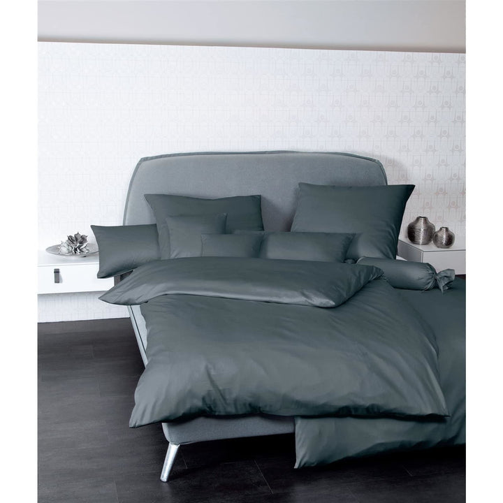 Janine Mako Satin Bettwäsche Uni Colors 200 x 220 cm anthrazit 200 cm x 220 cm Anthrazit, 200 cm x 2
