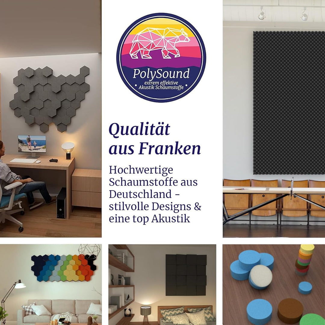 PolySound® ECO Akustikpaneele selbstklebend - Oceanic Oasis - Extra Schalldämmung durch αw 0,9 – wie