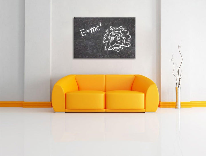 Pixxprint Albert Einstein Pinsel Effekt, Format: 100x70 auf Leinwand, 100x70