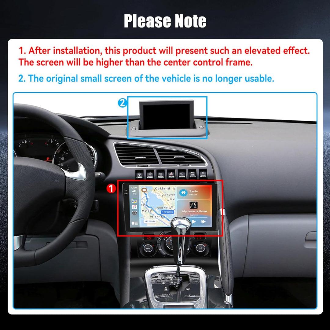 Hikity 4+128G Android 15 Autoradio für Peugeot 3008 5008 2009-2015, 9" Bildschirmradio mit Wireless