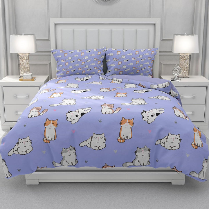 Katzen bettwäsche 200x200, 3D Katzenmotiv Bettwäsche Kinder mit Reissverschluss, Angenehme Mikrofase
