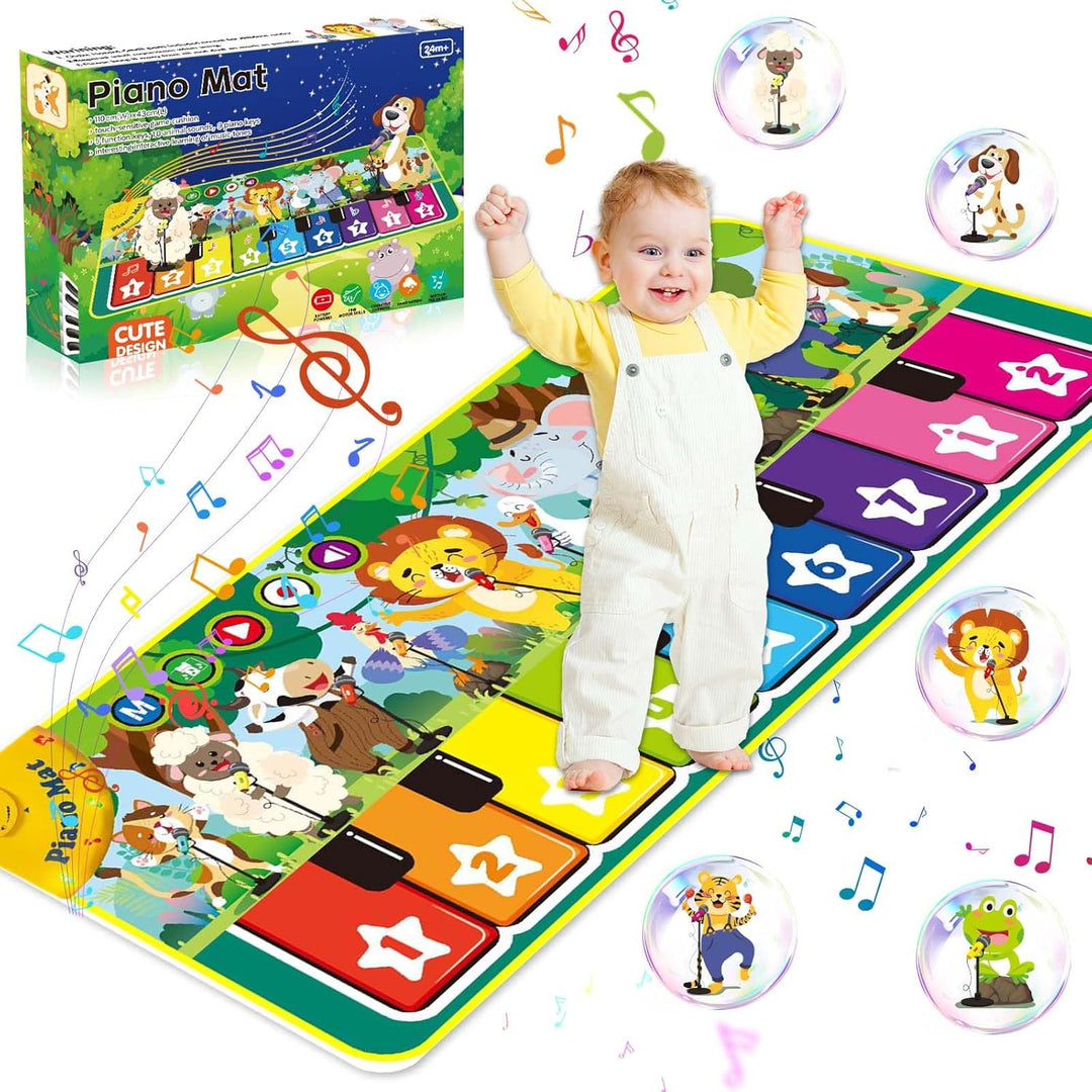 UCAMP Klaviermatte für Kinder,musikmatte Kinder ab 1 Jahr,Grosse Musikmatte mit 10Tiere,kinderspielz