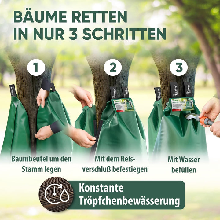 Wassersack für Bäume 5 x 75L – UV-stabiler Baumbewässerungssack aus PVC – Effektiver Bewässerungssac