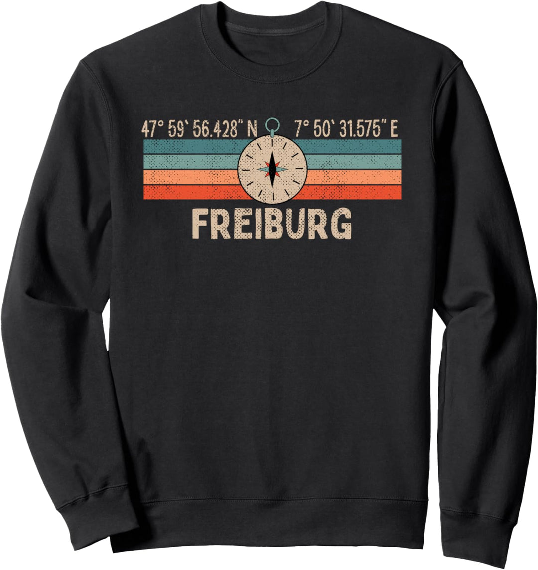 Vintage Freiburg Kompass Retro Heimatstadt Sweatshirt