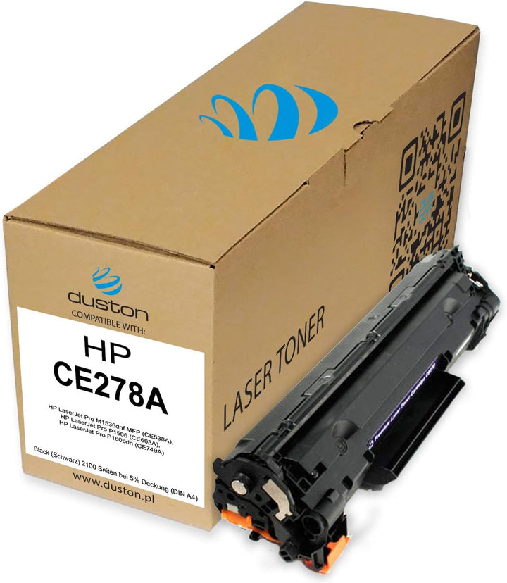 duston 2X CE278A, 78A Schwarz Toner kompatibel mit HP Laserjet Pro M1536dnf MFP P1566 P1606dn