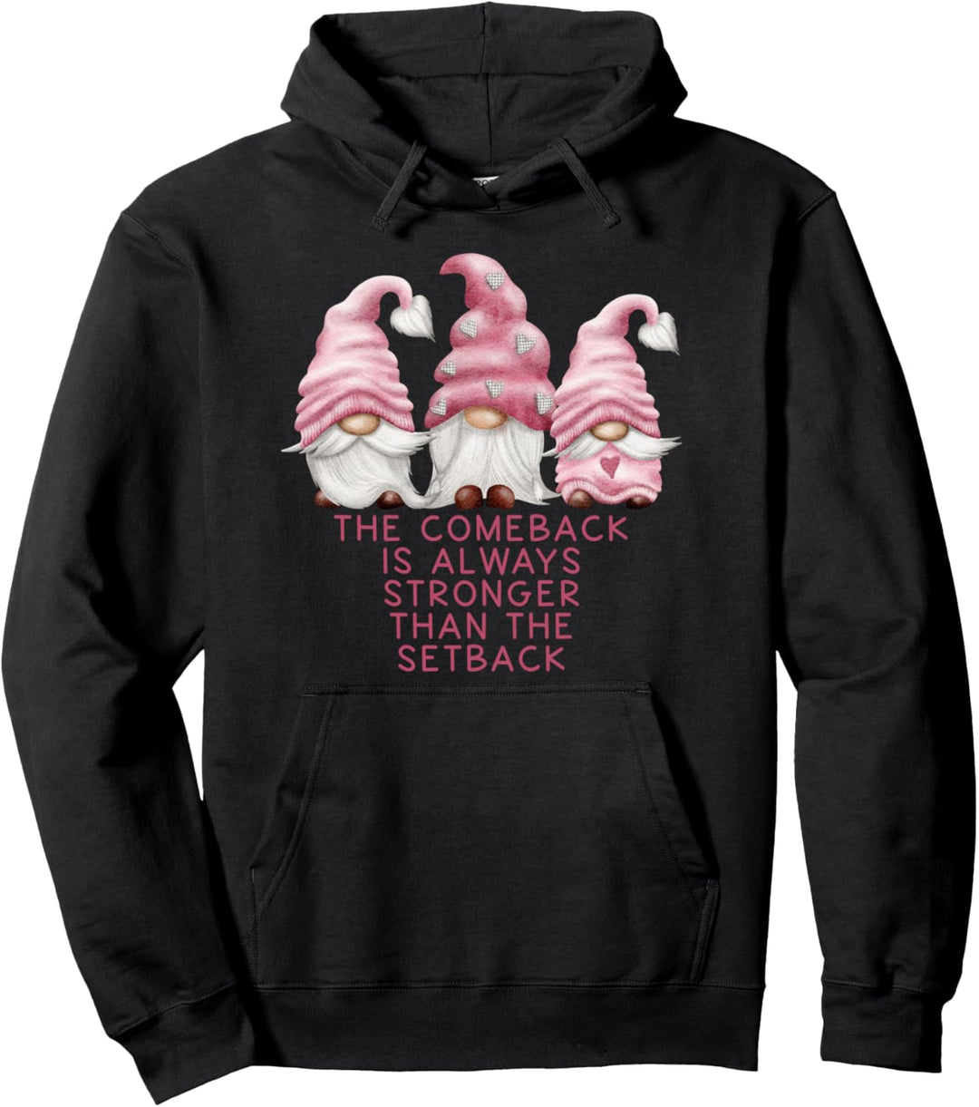 rosa Gnom Brustkrebs Gnom Pullover Hoodie