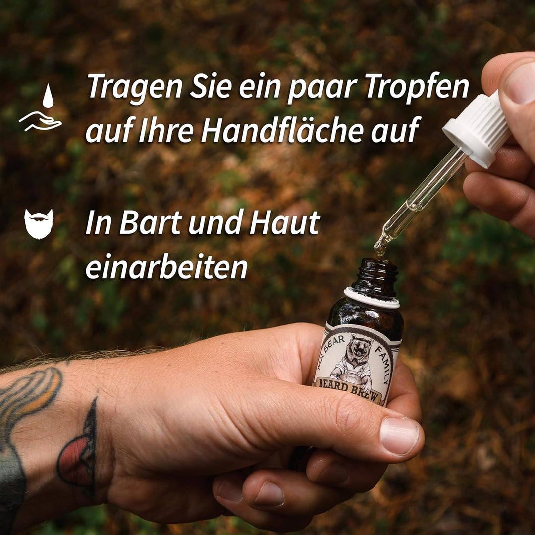 Bear Family Bartöl Herren - Tiki Punch - pflegt und unterstützt Bart Wachstum - nährreiches Bartpfle