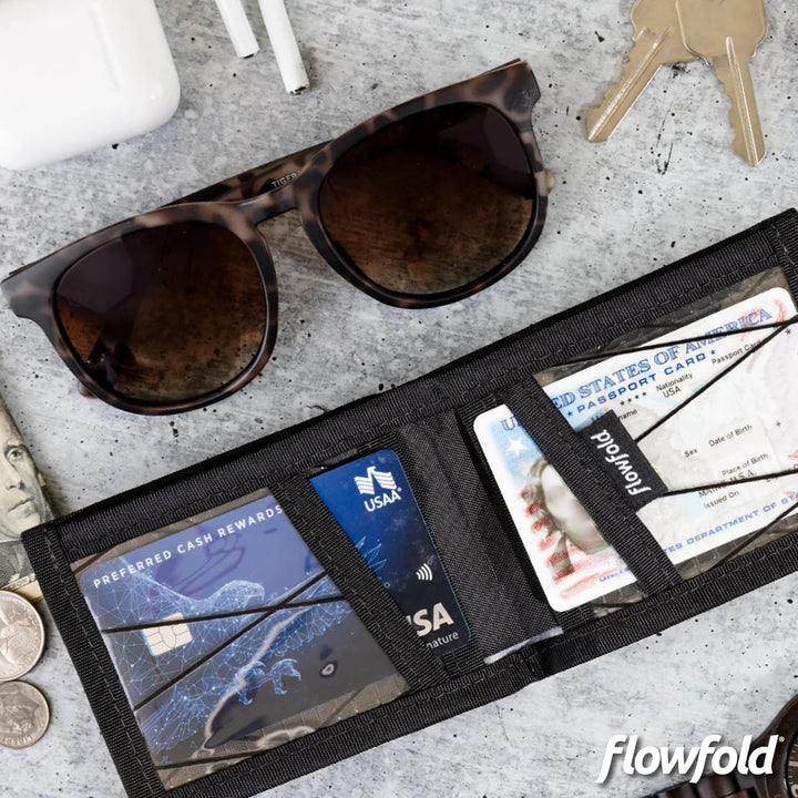 Flowfold Recycelte Segeltuch-Geldbörsen – Vanguard Bifold Wallet, Fronttasche, schlanke, minimalisti