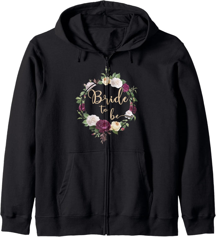 Braut Bride to be Blumenkranz JGA Hochzeit Geschenk Kapuzenjacke