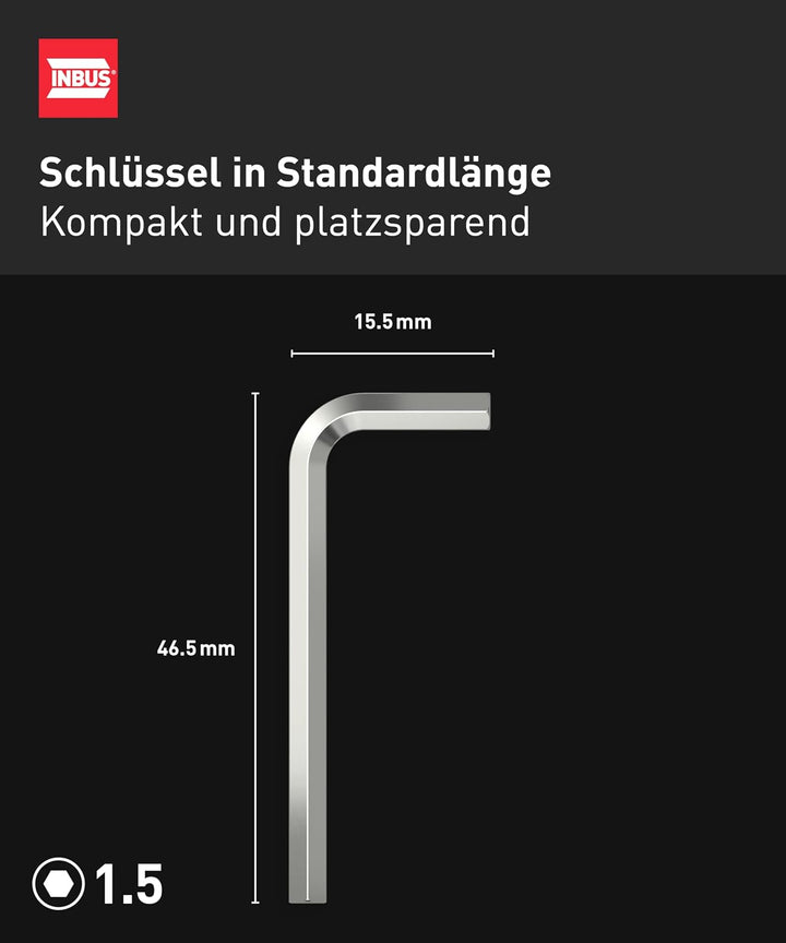 INBUS® Winkelschraubendreher 1.5mm, 100 Stück | Das Original. Made in Germany. (ID: 73431) 1.5 mm (1