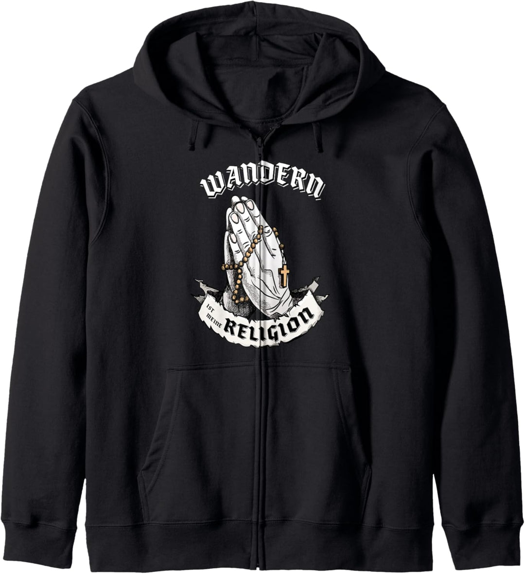 Wandern ist meine Religion I Lustiges Geschenk Kapuzenjacke