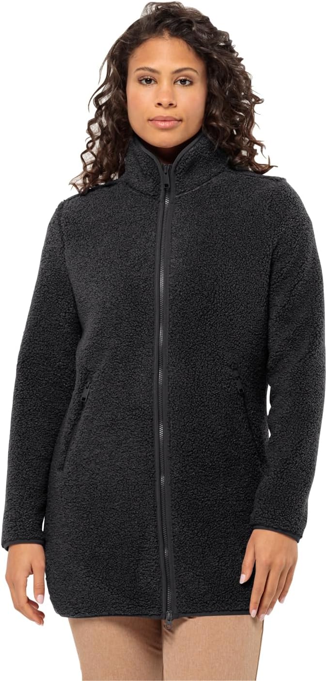Jack Wolfskin Damen High Curl Coat W Fleece-Jacke XS Schwarz, XS Schwarz