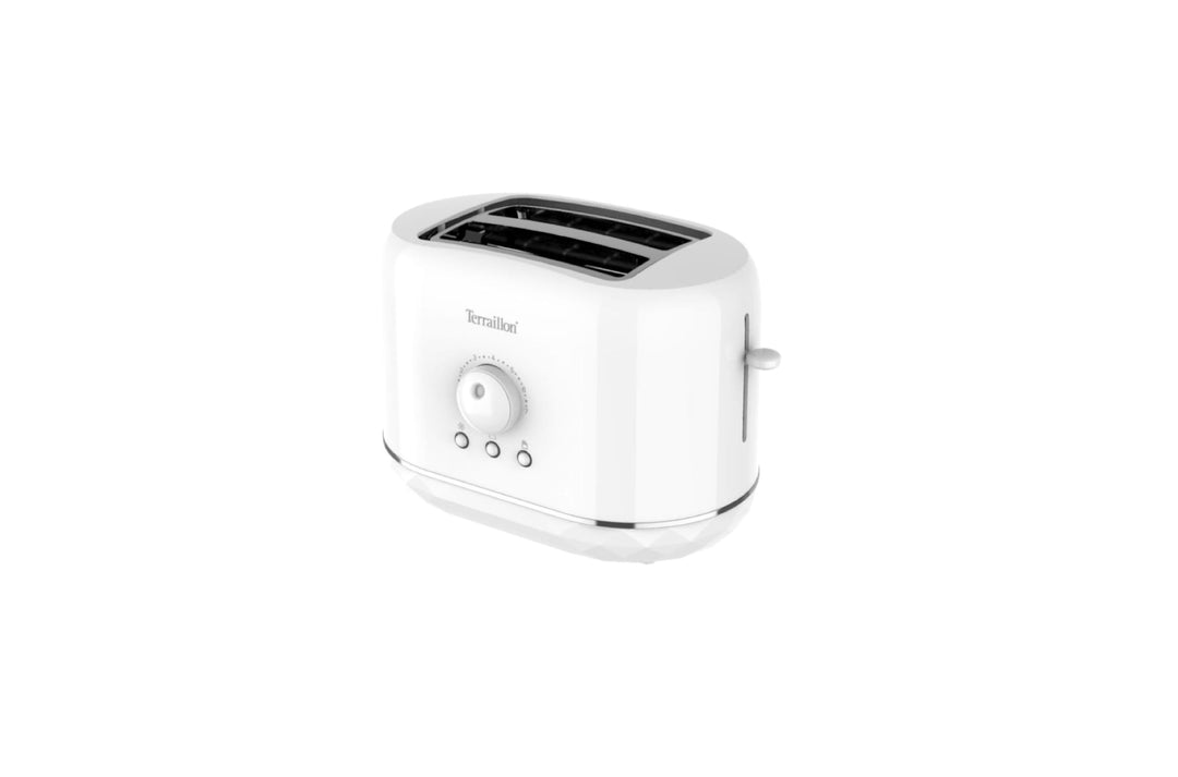 TERRAILLON - DIAMANT WEIss- Toaster – 2 Schlitze 13 cm – 6 Leistungsstufen (870 W) – Aufwärmen – Auf