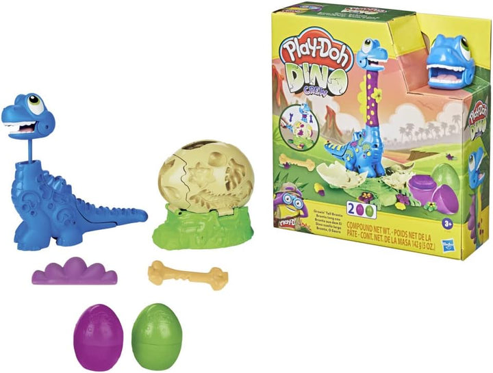 Play-Doh Dino Crew Bronto aus dem Ei, Spielzeug-Dinosaurier für Kinder ab 3 Jahren mit 2 Eiern 70 g,