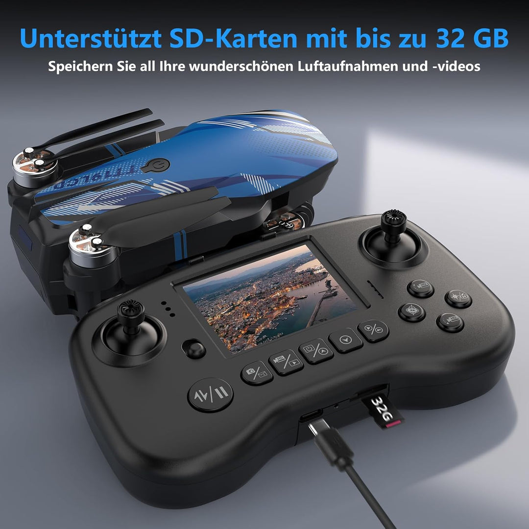 Drohne mit Kamera 4K LCD-Bildschirm FPV Video, Professional Drone mit Bürstenlosem Motor, 270°-Hinde