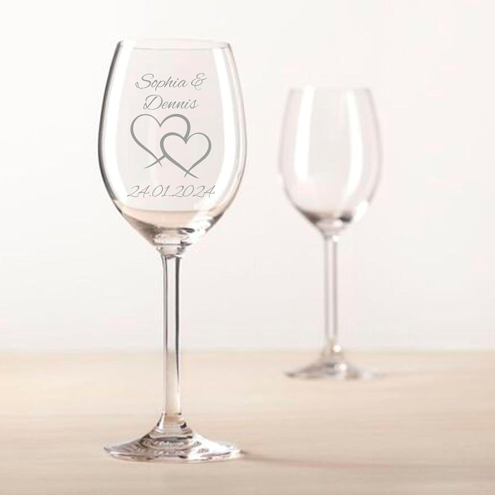 Geschenk zum Valentinstag – Wein Geschenksets – Weinglas mit Gravur 370ml – Hochzeitsgeschenke – Ges
