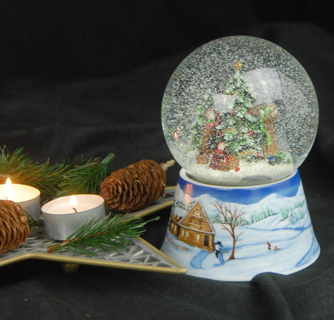Weihnachten Schneekugel Weihnachtsbaum mit Geschenken, 140 mm hoch- 20141 Spieluhr