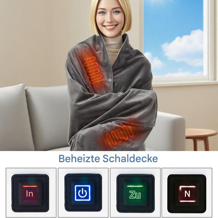 Beheizbare Wurfdecke,USB-aufladbarer tragbarer Umhang für den Winter | 3-Stufen Heizponcho für Damen