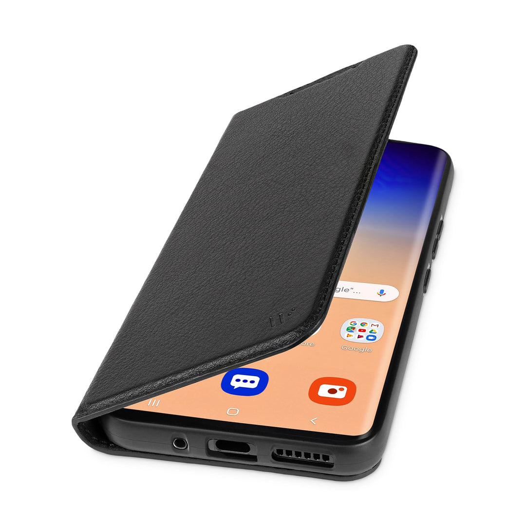 WIIUKA Hülle für Samsung Galaxy A53, Premium Leder, mit Kartenfach, extra Dünn, Handyhülle mit Stand
