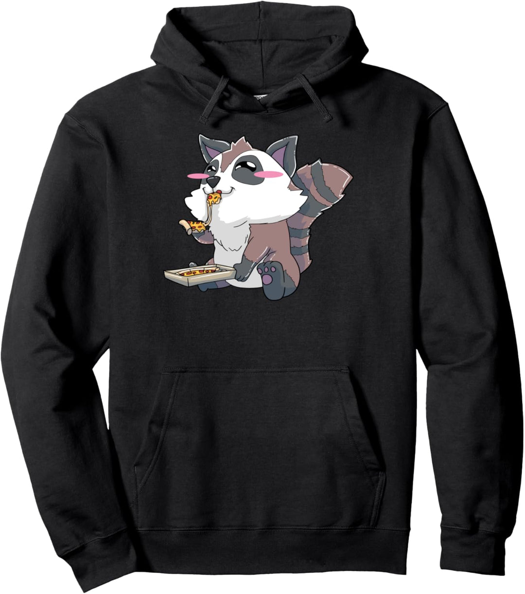 Raccoon Pizza Kawaii Pullover Hoodie