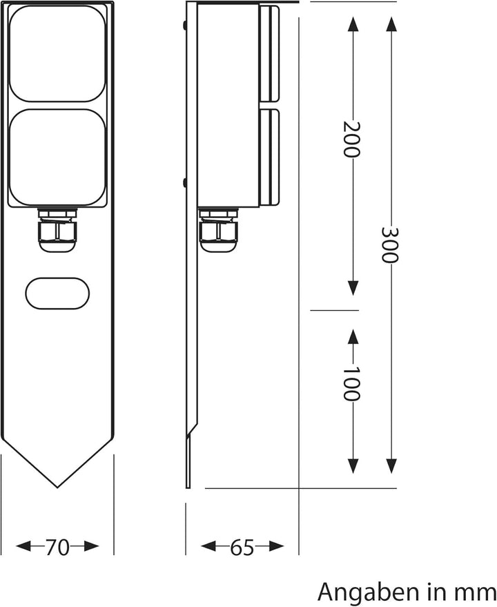 ledscom.de 2 Stück Garten Steckdosensäule PIWI mit Erdspiess für aussen, IP44, 2-Fach, Edelstahl, an