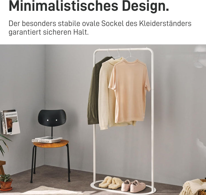 Natural Goods Berlin Kleiderständer OVAL - Kleiderstange Schwarz 160 cm x 80 cm - Stehender Metall K
