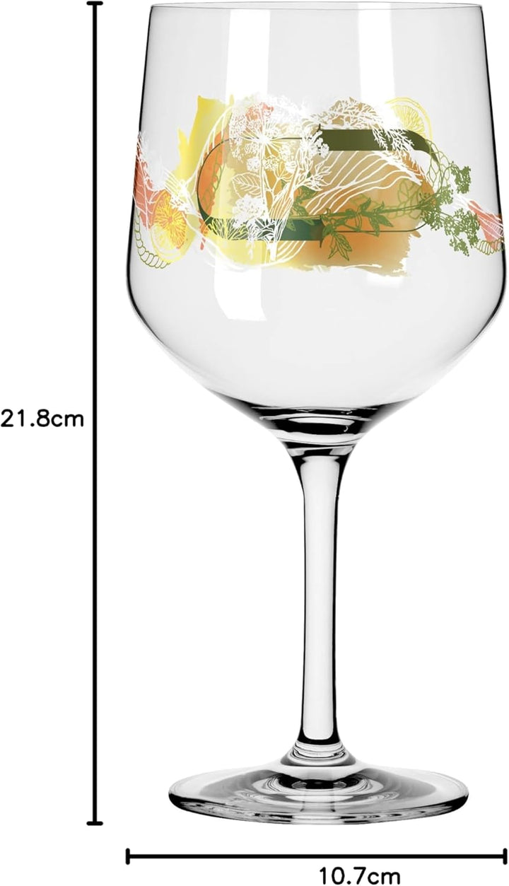 Ritzenhoff 3791001 Gin-Glas 700 ml – 2er-Set – Serie Botanic Lights Nr.1 – 2 Stück mit Sommerfarben