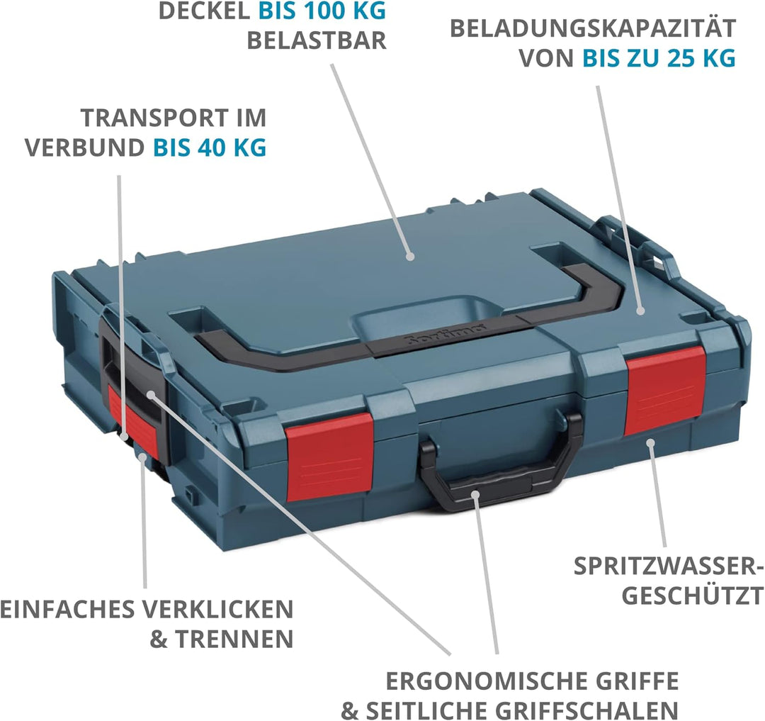 Bosch Sortimo L BOXX 136 3er Set | Grösse 2 professional blau | Werkzeugkoffer Kunststoff | Professi