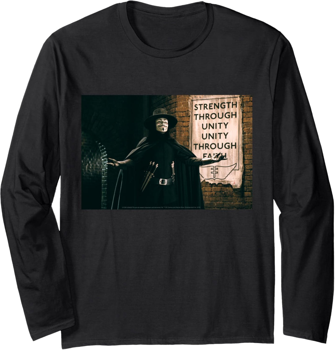 V For Vendetta Strength Through Unity Langarmshirt