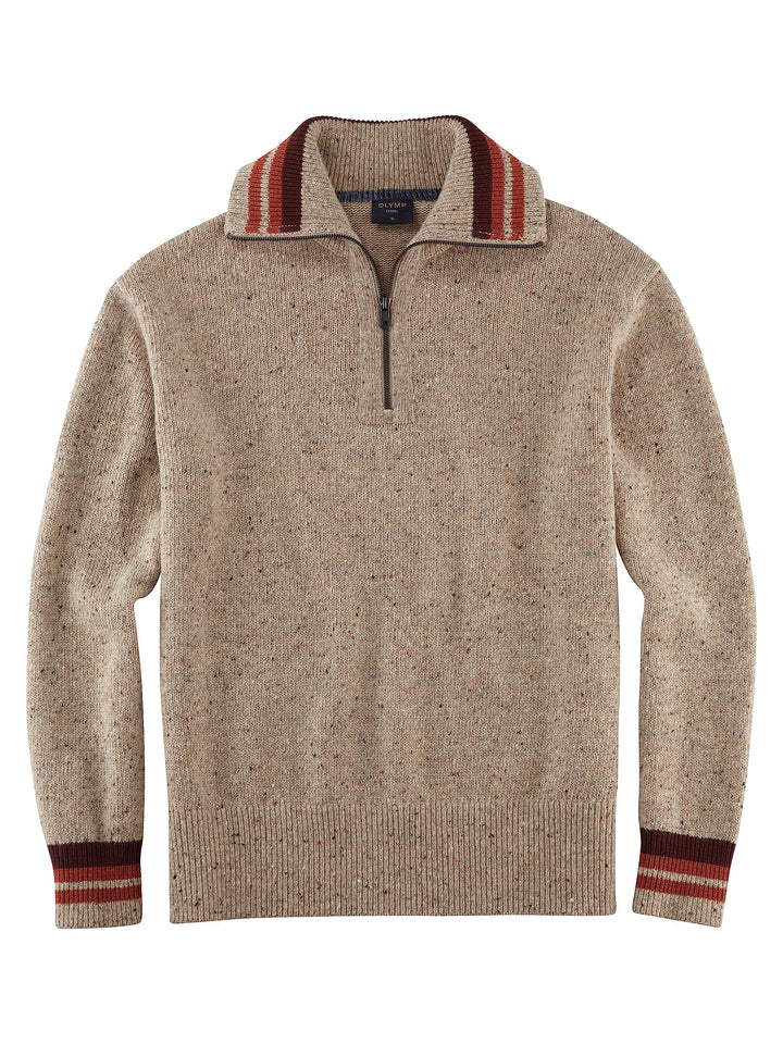 OLYMP Herren Strickpullover Casual Strick,Uni,Regular fit S Beige 21, S Beige 21
