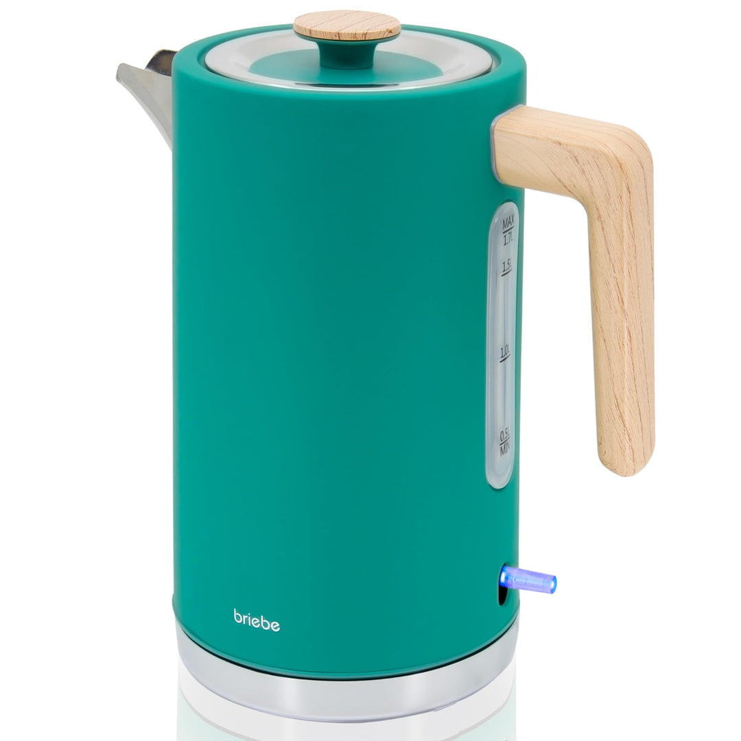 briebe Nordic Wasserkocher 1,7L Elektrischer Teekocher 2200W Schnell Aufheizender, BPA-frei, 360° So